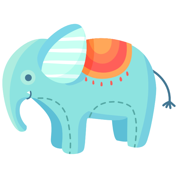 A children's toy elephant drawing.